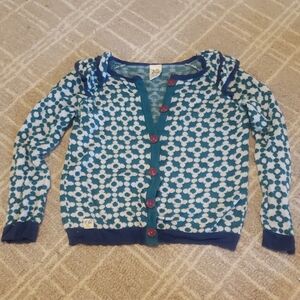 Wildflowers Teal and White Patterned Cardigan